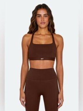 SET Active Luxform Coco Brown Racerback Sports Bra Size M